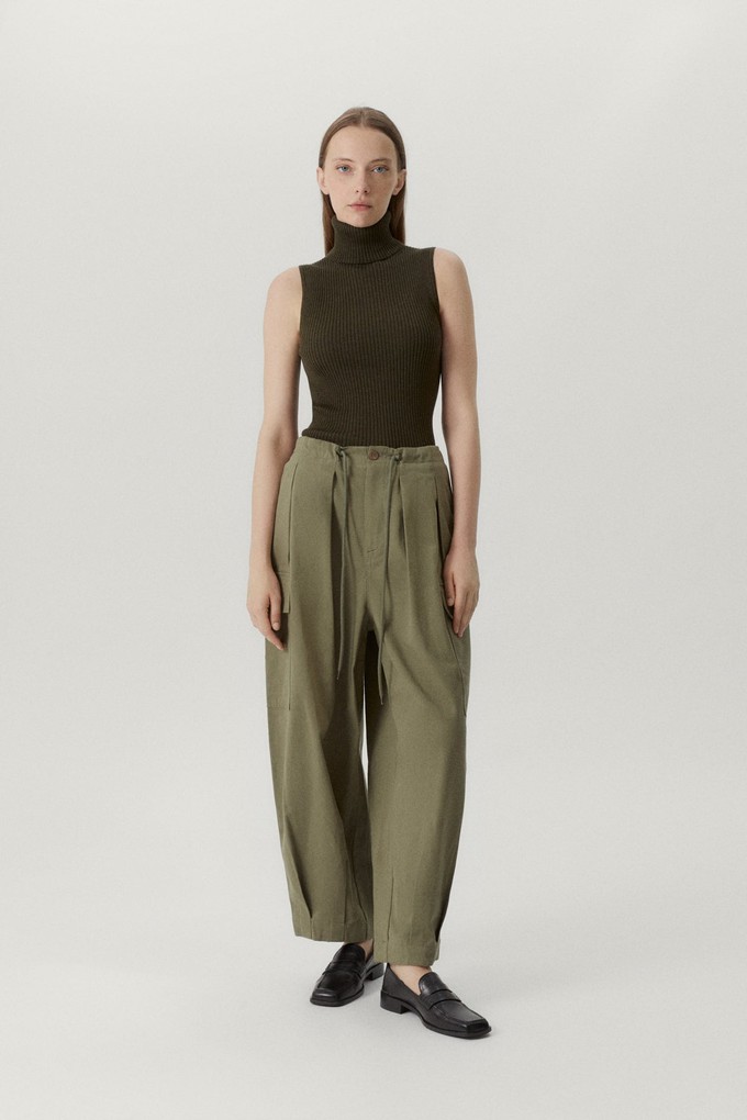 The Merino Wool Roll-neck Top - Military Green from Urbankissed