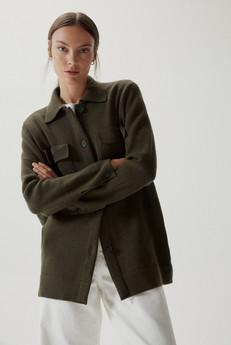 The Merino Wool Long Jacket - Military Green via Urbankissed