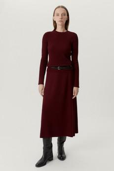 The Merino Wool Flare Skirt - Ruby Red via Urbankissed