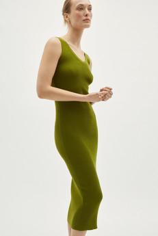 The Organic Cotton Ribbed Tank Dress - Kiwi Green via Urbankissed