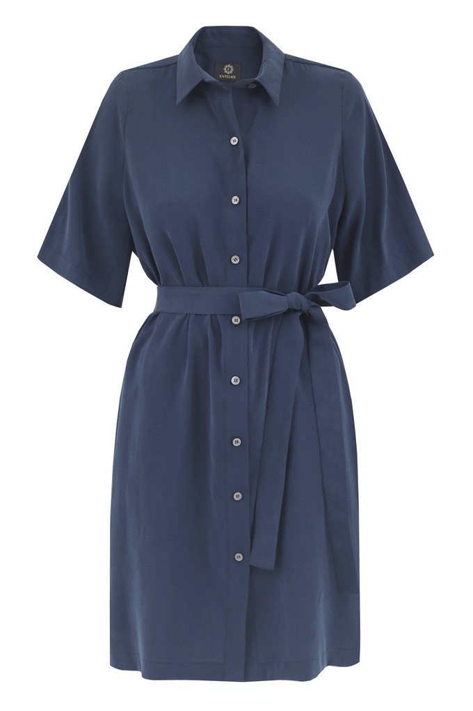 Soleil Cupro Dress Navy Blue from Urbankissed