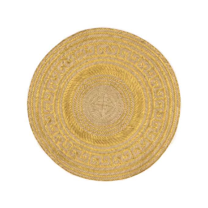 Round Placemats Natural Straw Woven Gold (Set x 4) from Urbankissed