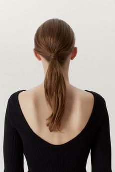 The Merino Wool Back Neckline Top - Black via Urbankissed