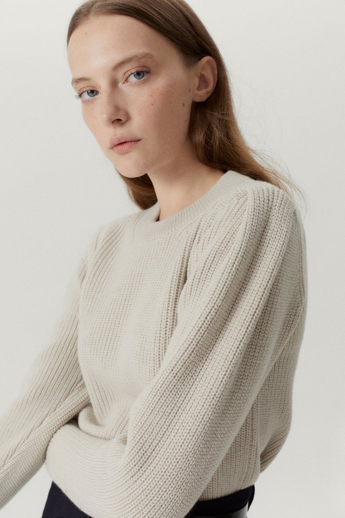 The Merino Wool Sweater With Pinces - Pearl from Urbankissed