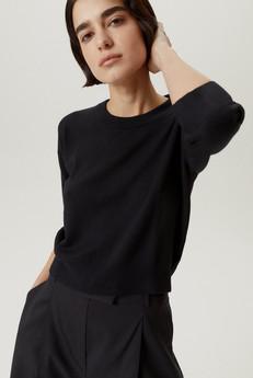The Merino Wool Boxy T-shirt - Black via Urbankissed