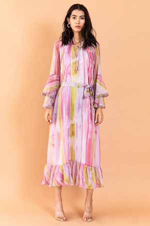 Chiffon Long Sleeve Maxi Dress - Blush from Urbankissed