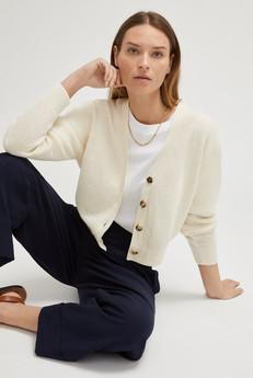 The Linen Cotton Cropped Cardigan - Milk White via Urbankissed