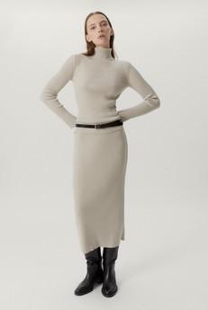 The Merino Wool Ribbed Skirt - Pearl via Urbankissed