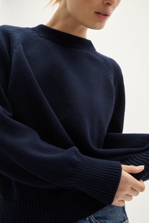 The Organic Cotton Tricot Sweater - Deep Blue from Urbankissed