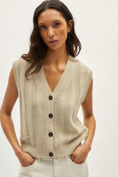 The Upcycled Linen Vest - Undyed Greige via Urbankissed