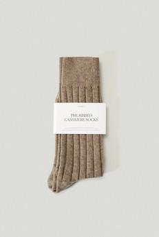 The Cashmere Ribbed Socks - Natural Beige via Urbankissed