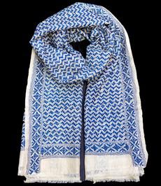 Nakshi Kantha sjaal Helderblauw via Via India