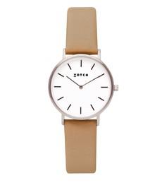 Silver & Tan Watch | Petite via Votch