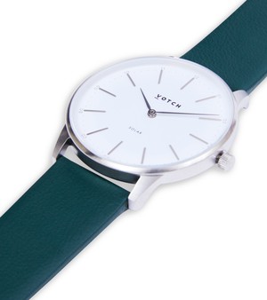 Silver & Forest Green Watch | Solar Classic from Votch