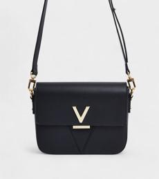 Margot Vegan Bio-Based Bamboo Leather Crossbody in Black via Votch