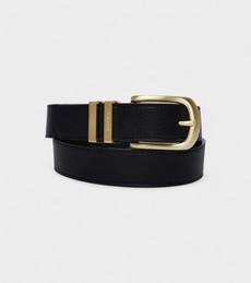 Olive Vegan Bio-Based Bamboo Classic belt in black via Votch