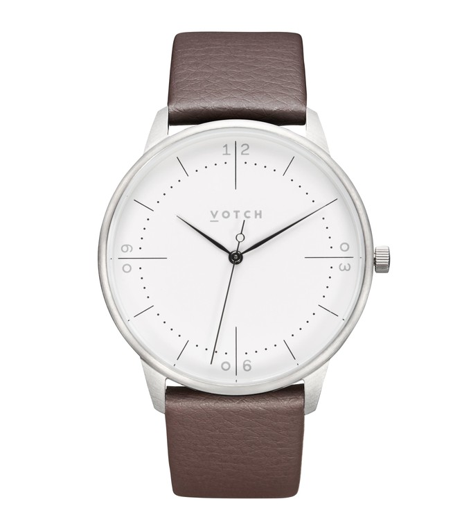 Silver & Brown Watch | Aalto from Votch