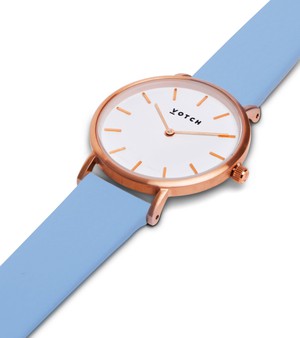 Rose Gold & Sky Blue Watch | Petite from Votch