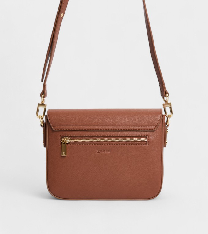 Margot Vegan Bio-Based Bamboo Leather Crossbody in Brown from Votch