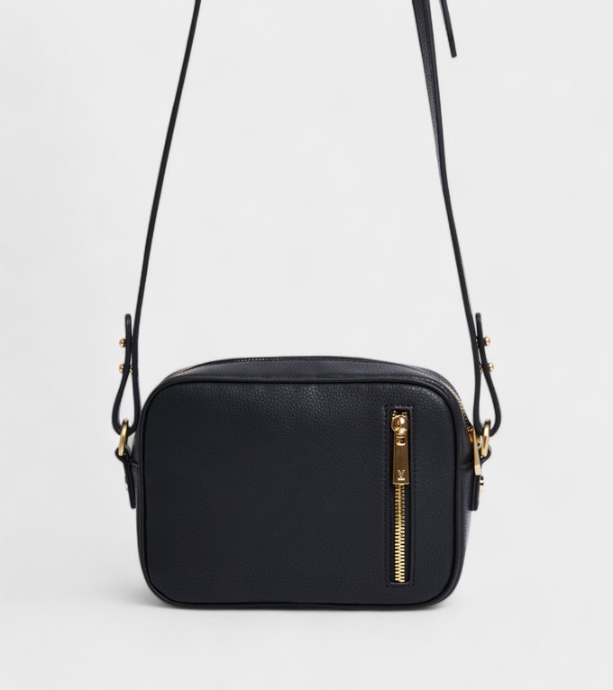 Silvie Vegan Bio-Based Bamboo Dual-Look Bamboo Crossbody Bag in Black from Votch