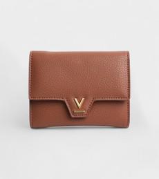 Clemmie Vegan Bio-Based Bamboo Trifold purse in brown via Votch