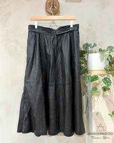 Vintage Leather Skirt Black via WANDERWOOD