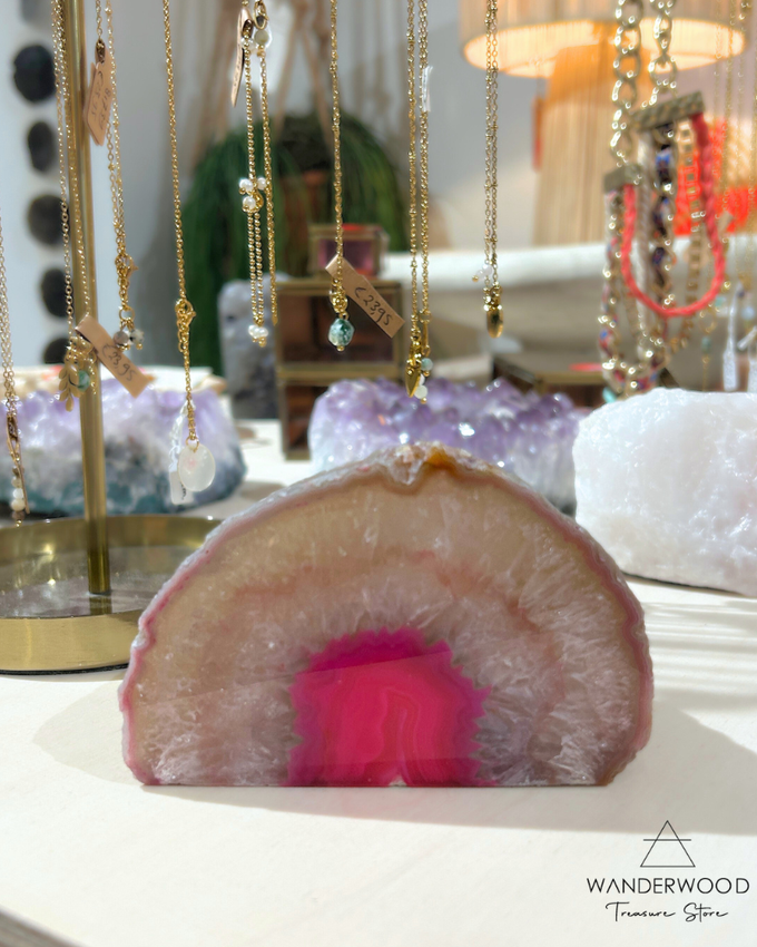 Agaat Waxinehouder Crystal Pink from WANDERWOOD