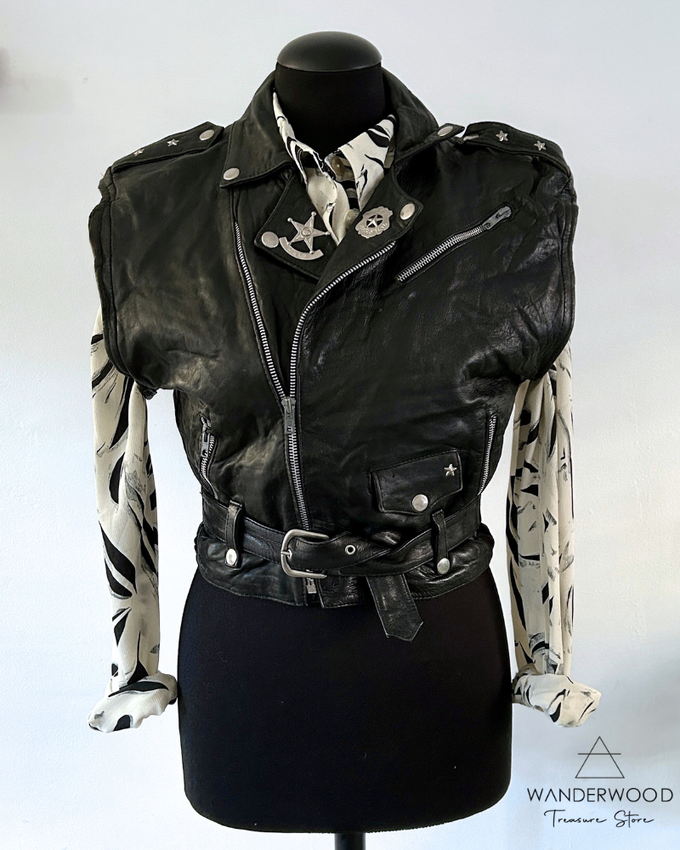 Pre-Loved Leather Biker Gilet from WANDERWOOD