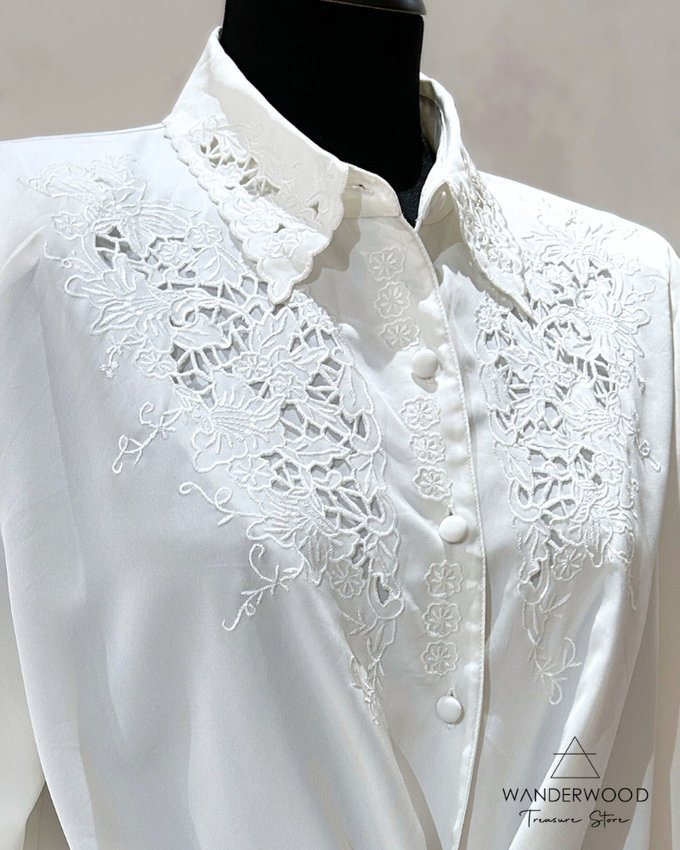 Vintage Blouse White Romance from WANDERWOOD