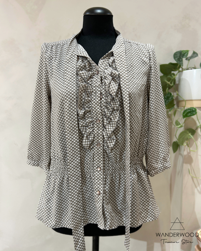 Pre-Loved Blouse BB Check Taupe from WANDERWOOD