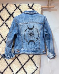 Vintage Denim Jacket Handpainted via WANDERWOOD