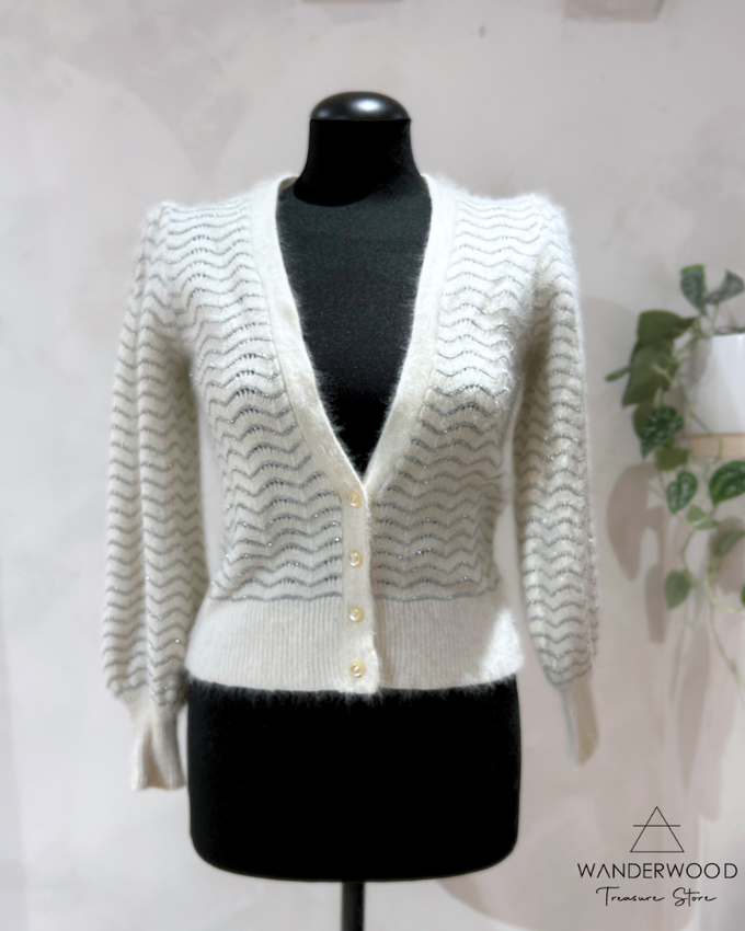 Pre-Loved Angora Vest White / Silver from WANDERWOOD