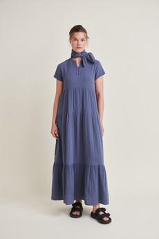Jurk Ember Layered Dress GOTS Vintage Indigo via WANDERWOOD