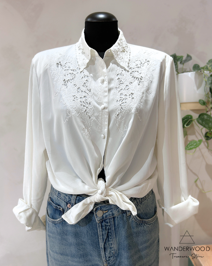 Vintage Blouse White Romance from WANDERWOOD