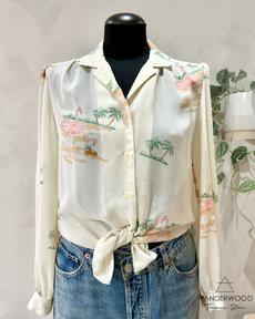 Vintage Blouse Flamingo via WANDERWOOD