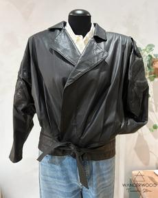 Vintage Eighties Leather Jacket Black via WANDERWOOD