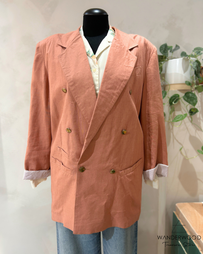 Vintage Linnen Blazer Salmon from WANDERWOOD