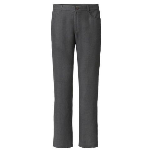 Linnen broek in 5-Pocket-Style, leisteen from Waschbär