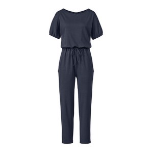 Jumpsuit met boothals van bio-katoen, nachtblauw from Waschbär