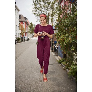 Jumpsuit met boothals van bio-katoen, nachtblauw from Waschbär