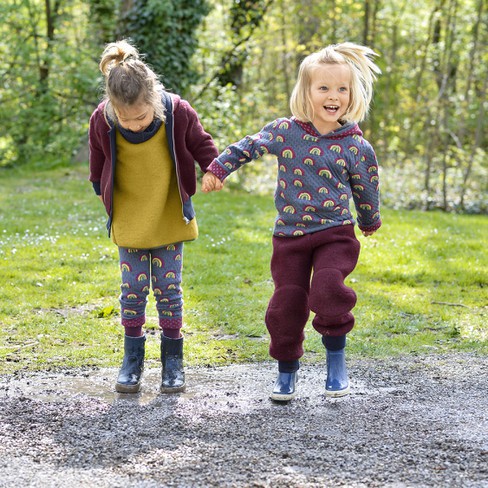 Pofbroek van walkstof uit bio-scheerwol met bio-katoen, jeansblauw from Waschbär