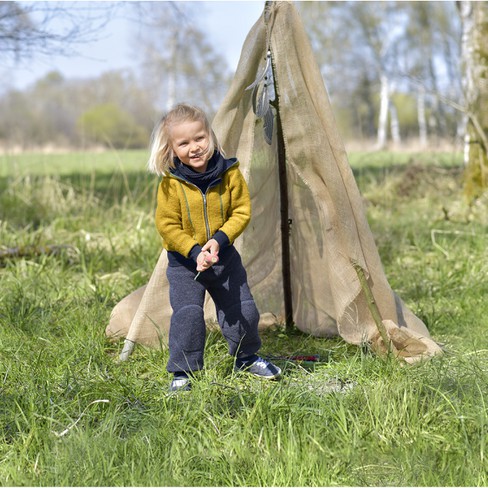 Pofbroek van walkstof uit bio-scheerwol met bio-katoen, jeansblauw from Waschbär