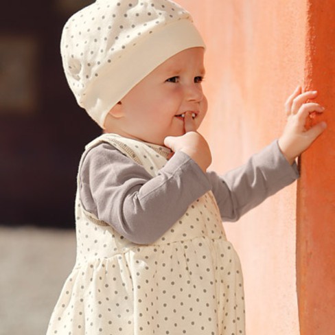 Babyshirt met lange mouwen van bio-katoen, taupe from Waschbär