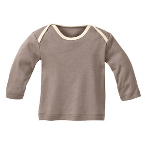 Babyshirt met lange mouwen van bio-katoen, taupe from Waschbär