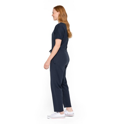 Jumpsuit met boothals van bio-katoen, nachtblauw from Waschbär