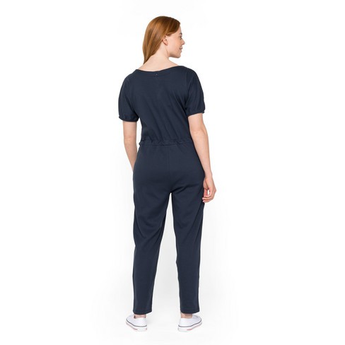 Jumpsuit met boothals van bio-katoen, nachtblauw from Waschbär