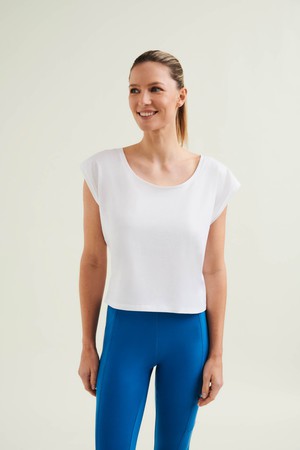 Cropped Dance Vest - Diamond White from Wellicious