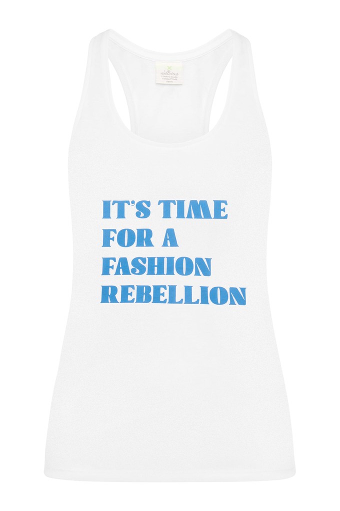 Racer Tank with Print - Diamond White from Wellicious