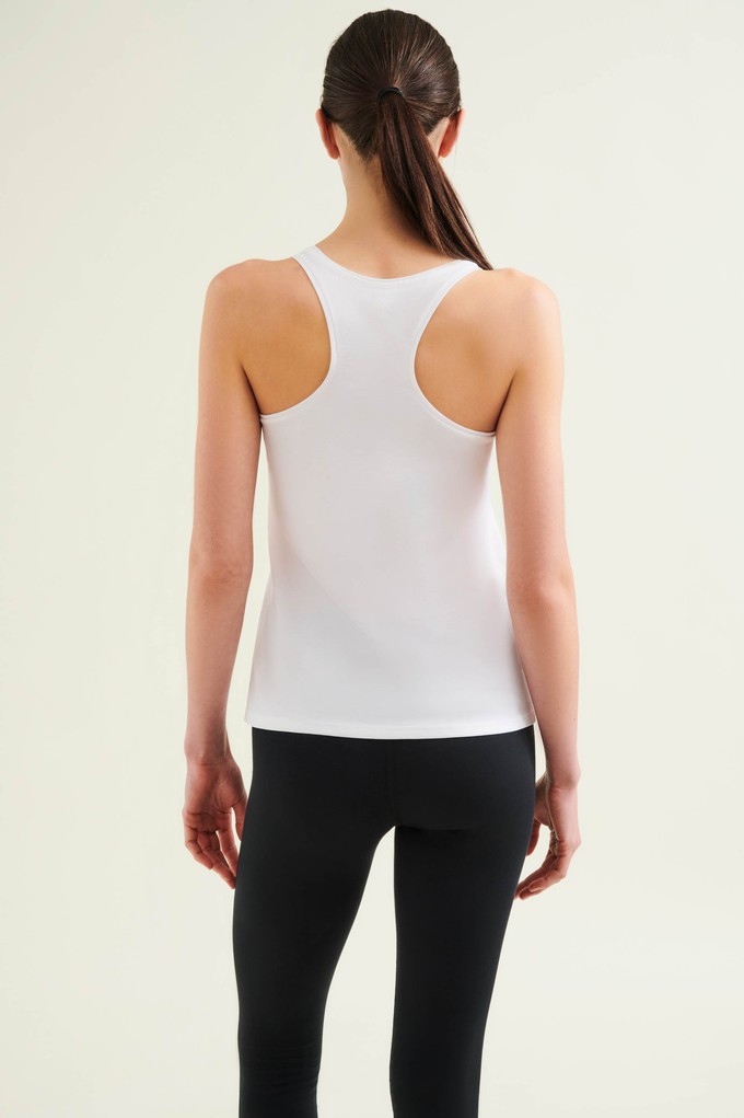 Racer Tank with Print - Diamond White from Wellicious