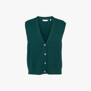 Gebreid Gilet Lise | Basic Apparel | Groen from WhatTheF